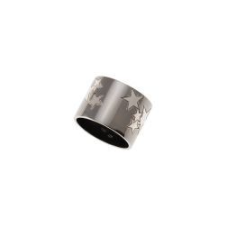 White and black gold star ring
