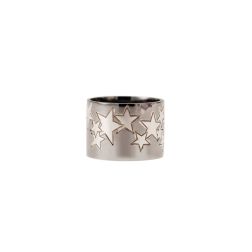 White and black gold star ring