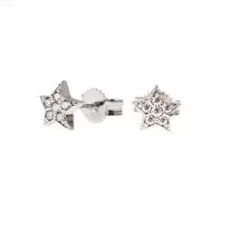 Orecchini stella con zirconi in oro bianco