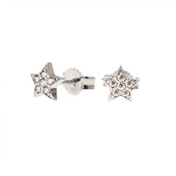 Star earrings with zircons and white gold