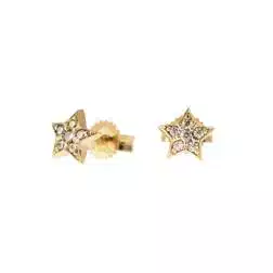 Orecchini stella con zirconi in oro giallo