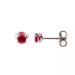 Orecchini Punto Luce Zircone Rosso 4mm