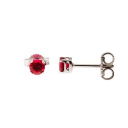 Red Zircon Light Point Earrings 4mm