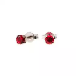 Orecchini Punto Luce Zircone Rosso 4mm