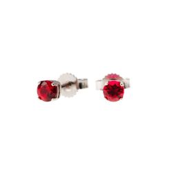 Red Zircon Light Point Earrings 4mm