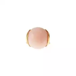 Yellow Gold Pink Chalcedony Ring