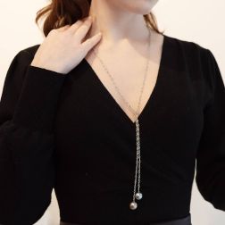 Collana laccio Tahiti Drop 90cm foto indossata