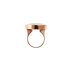 Anello Quarzo Rosa Ovale Oro Rosa