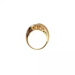 Double Wave Squared Ring in Yellow and White Gold