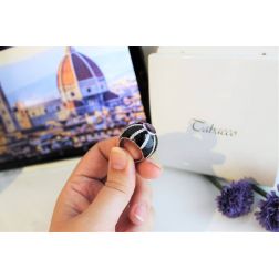 Anello Cupola nera Ametista Oro Bianco