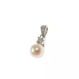 Ciondolo Perla Freshwater e zircone