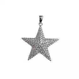 Ciondolo stella in Oro bianco con zirconi