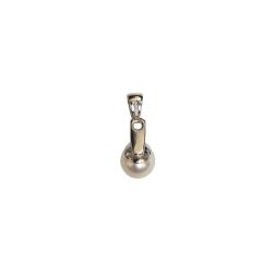 Freshwater pearl and zircon pendant