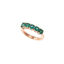 Veretta Ring with 5 0.77ct Emeralds in Rose Gold