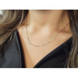 Girocollo Veneta 40cm 1.1mm Oro Bianco