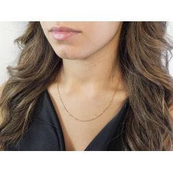 Necklace Photo of worn 45 cm x 1.4mm Brilliant in 18kt Rose Gold