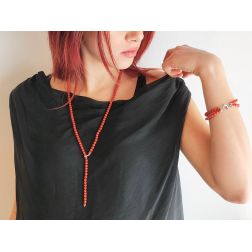 Collana Laccetto in Corallo 70cm foto indossata