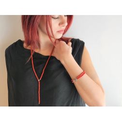 Collana Laccetto in Corallo 70cm foto indossata