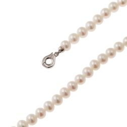 55cm Long Pearl Y Necklace  Adjustable Closure in White Gold
