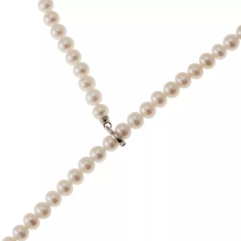 55cm Long Pearl Y Necklace  Adjustable Closure in White Gold