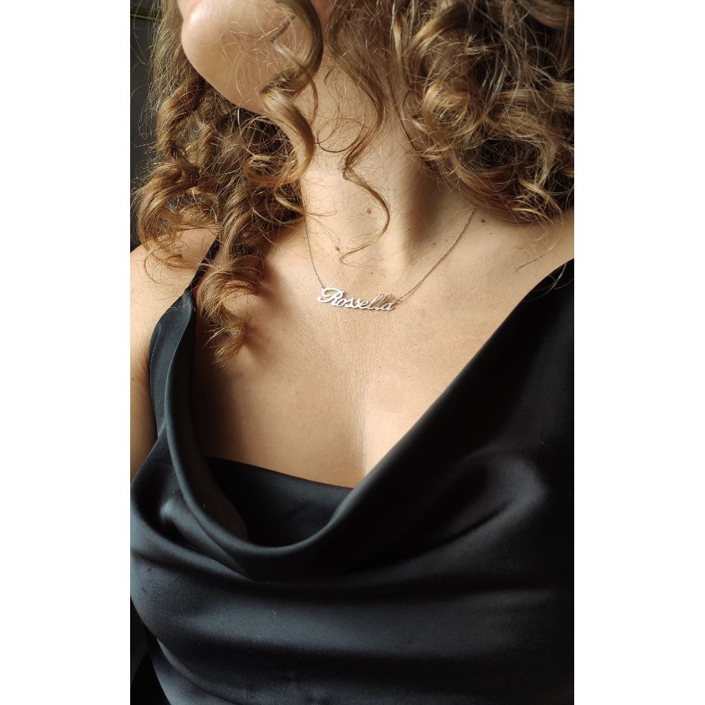 Name Necklace white  gold big version