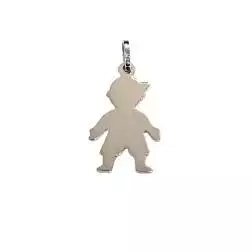 Ciondolo Bimbo con cappellino in Oro Bianco 18kt