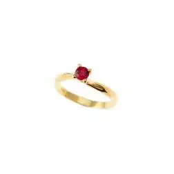 Anello Solitario con Rubino Oro Giallo