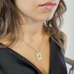 Ciondolo Carta Re di Picche con smalti e zirconi su oro giallo