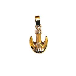 Anchor pendant yellow and white gold