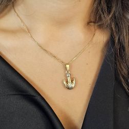 Photo of worn Anchor pendant yellow and white gold