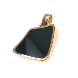 Square pendant Black Onyx with Rose Gold border