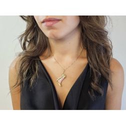 Photo of worn Fashion Boot Pink Glitter and Zebra theme pendant