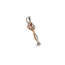Hug Charm with Diamond in two tones color