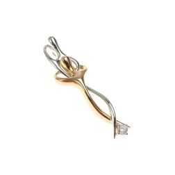 Hug Charm with Diamond in two tones color