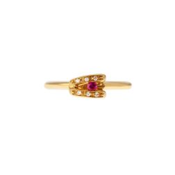 Anello Ruby Eye con Diamanti in Oro Giallo
