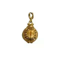 Ciondolo Coccinella 3D lastra scatolata oro giallo