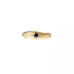 Anello Solitario Zaffiro Doppia Fascia in Oro Giallo