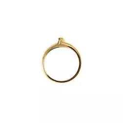 Anello Solitario Zaffiro Doppia Fascia in Oro Giallo