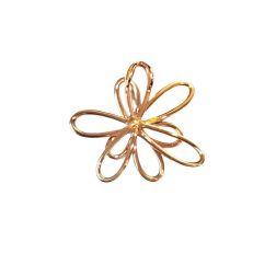 Ciondolo Fiore Stilizzato con Zirconi Bianchi e Neri in Oro Rosa