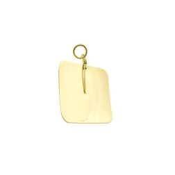 Ciondolo Medaglia Rettangolare Satinato in Oro Giallo Retro