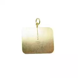 Ciondolo Medaglia Rettangolare Satinato in Oro Giallo