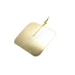 Ciondolo Medaglia Rettangolare Satinato in Oro Giallo