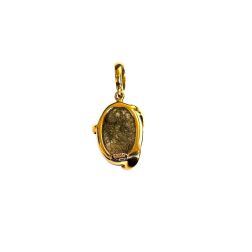 Ciondolo in Oro Giallo con Quarzo Rutilato Cabochon Ovale