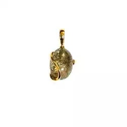 Ciondolo in Oro Giallo con Quarzo Rutilato Cabochon Ovale