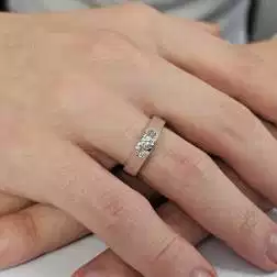 Photo of worn Piramid Squared Solitaire 0.24ct Italian Size 21