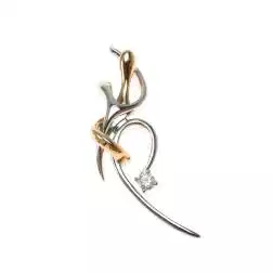 "Passion" Hug Charm with Diamond in two tones color