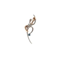 "Passion" Hug Charm with Blue Diamond in two tones color