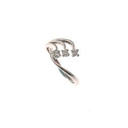 Anello Trilogy in Oro Bianco e Diamanti a tre fili