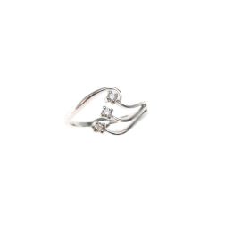 Trilogy ring in white gold and three-row Diamonds