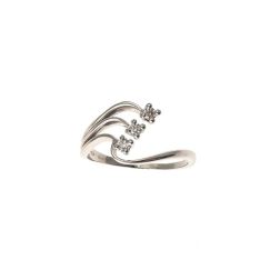 Anello Trilogy in Oro Bianco e Diamanti a tre fili